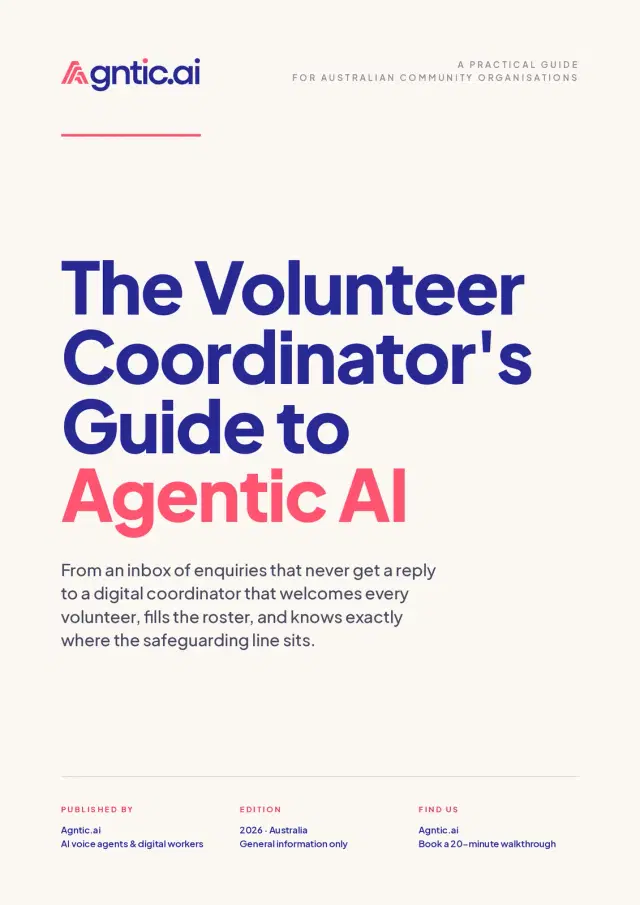 The volunteer coordinator's guide to agentic AI. cover